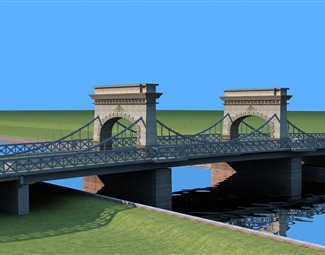 欧式跨河大桥