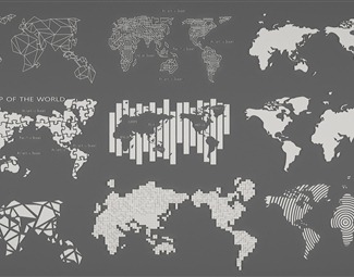现代世界地图挂件