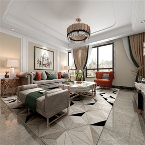 简欧 客厅 客餐厅