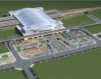 现代高铁高铁站3d模型下载-3d溜溜网