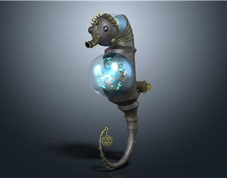 现代机械海马3d模型下载