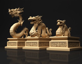 中式龙形雕塑