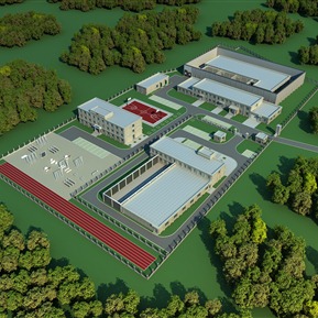 现代 鸟瞰图 监狱看守所