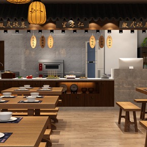 新中式 餐厅 后厨 明档