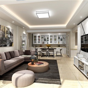 现代 客餐厅 客厅餐厅