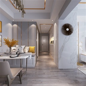 现代 客餐厅 客餐厅儿童房主卧全景