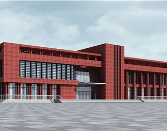 现代二层现代办公楼3d模型下载