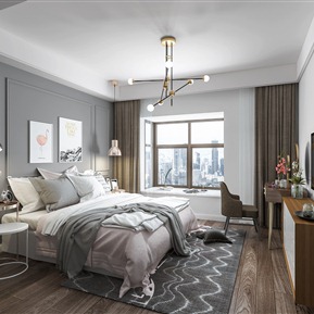 轻奢 卧室 主卧室