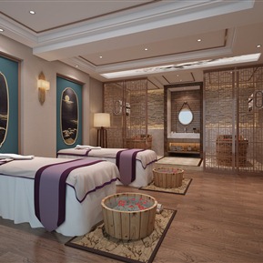 新中式 spa 美容院按摩区