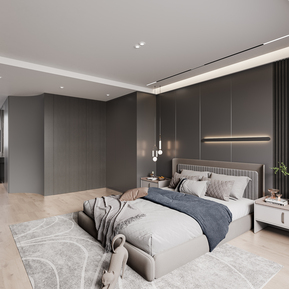 现代 卧室 主卧室