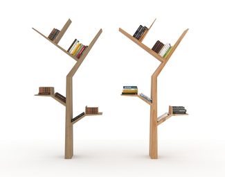 现代木质书架