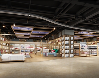 现代 超市 超市百货家纺棉质床品区