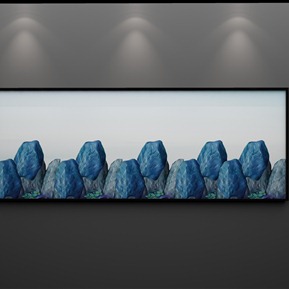 新中式 抽象画 抽象意境金色线条山水画壁画