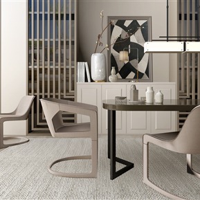现代 餐桌椅组合  餐桌装饰柜组合