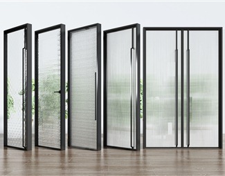 现代透明玻璃门