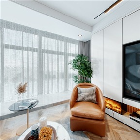 现代 客餐厅 客餐厅书房全景