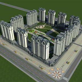 欧式 住宅区 高端住宅鸟瞰住宅住宅