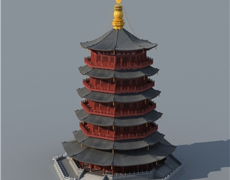 中式中式古塔楼