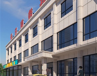 现代五星级酒店大门3d模型下载-3d溜溜网