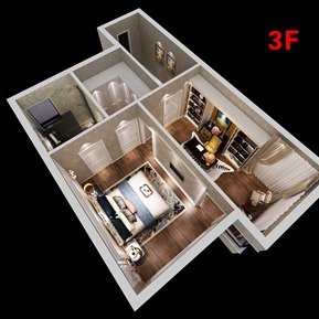 现代 鸟瞰图 别墅俯视图