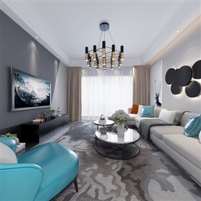 现代 客餐厅 全景