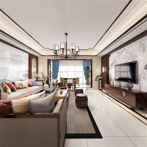 新中式 客餐厅 客厅餐厅