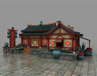 中式中式游戏建筑