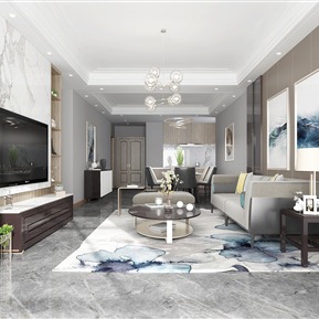 现代 客厅 客餐厅