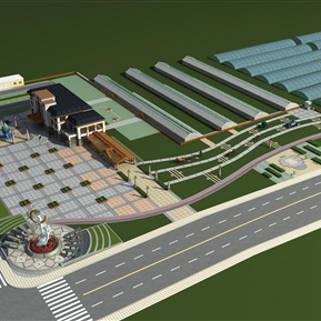 现代 鸟瞰图 旅游景区农家乐采摘园