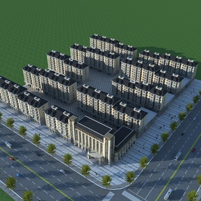 现代 住宅区 住宅鸟瞰