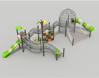现代儿童设施滑梯3d模型下载-3d溜溜网