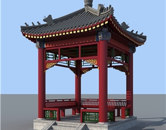 中式中式四角亭