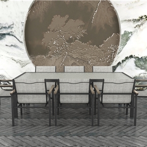 新中式 餐桌椅组合 室外桌椅组合