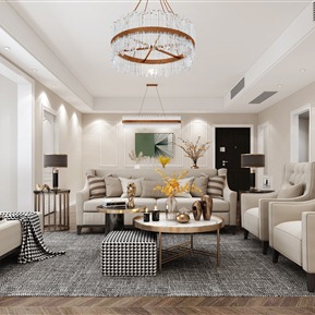 轻奢 客厅 客餐厅
