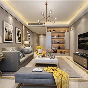 轻奢 客厅 港式客餐厅