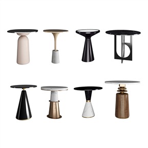 轻奢 圆几 边几角几组合