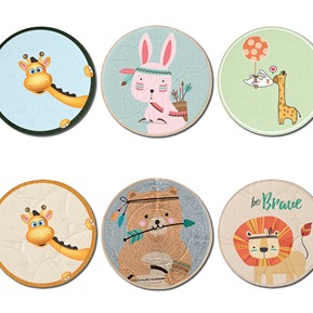 现代 圆形地毯 圆形卡通动漫动物地毯