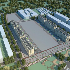 欧式 鸟瞰图 住宅广场鸟瞰