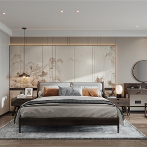 新中式 卧室 主卧室