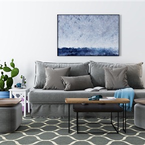 北欧 多人沙发  沙发茶几组合