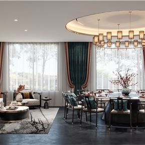 新中式 包间 酒店餐厅包间