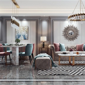 轻奢 客餐厅 简美