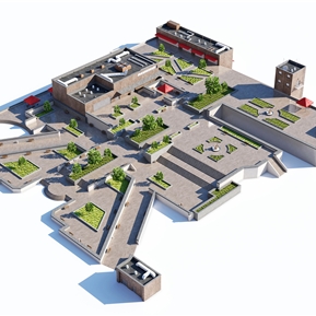 现代 广场 城市广场鸟瞰