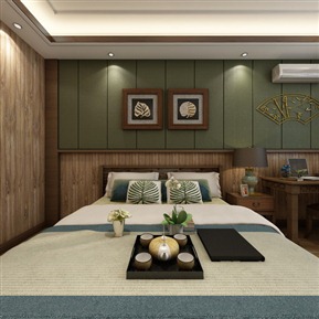 东南亚 卧室 民宿卧室 足迹室