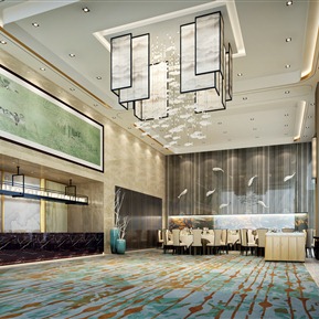 新中式 大厅 餐厅前台