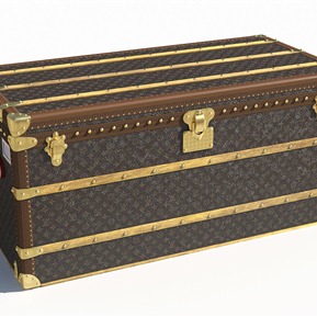 现代 箱子 行李箱编制箱木箱子