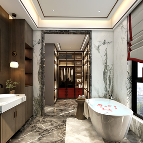 新中式 卫生间 衣帽间卫生间