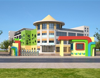 现代幼儿园室外建筑
