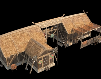 复古防腐木小屋