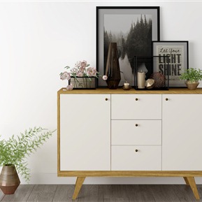 北欧 边柜 装饰柜装饰柜植物组合